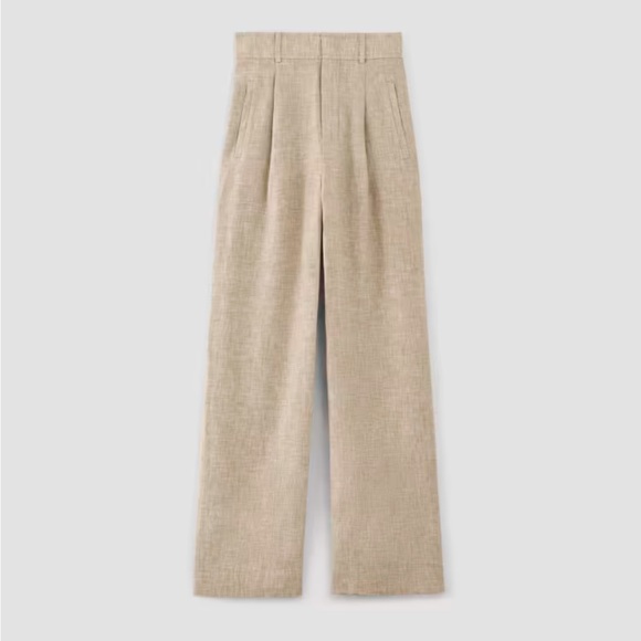 Brown Everlane High Waisted Wide Leg Linen Pants Size 00 - Picture 3 of 8